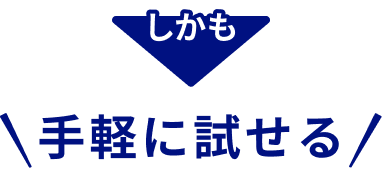 しかも 手軽に試せる